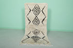 Classic Moroccan Berber Rug - 2.6 FT × 5.8 FT | Handwoven Diamond Design