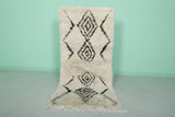 Classic Moroccan Berber Rug - 2.6 FT × 5.8 FT | Handwoven Diamond Design