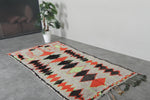 Colorful Moroccan Wool Rug 3.7 X 8.1 FT Berber Rug