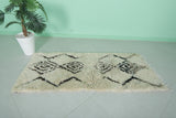 Classic Moroccan Berber Rug - 2.6 FT × 5.8 FT | Handwoven Diamond Design