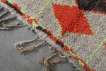 Colorful Moroccan Wool Rug 3.7 X 8.1 FT Berber Rug