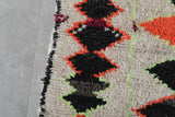 Colorful Moroccan Wool Rug 3.7 X 8.1 FT Berber Rug
