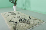 Classic Moroccan Berber Rug - 2.6 FT × 5.8 FT | Handwoven Diamond Design