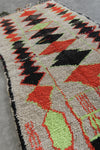 Colorful Moroccan Wool Rug 3.7 X 8.1 FT Berber Rug