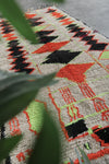 Colorful Moroccan Wool Rug 3.7 X 8.1 FT Berber Rug