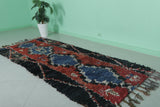 Colorful Berber Moroccan Boucherouite Rug -  3.4 FT × 8.2 FT | Handmade Vibrant Runner