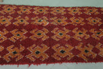 Bold Red Moroccan Rug - Handwoven Berber Carpet with Geometric Pattern 2.7 X 5.6 Feet
