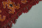 Bold Red Moroccan Rug - Handwoven Berber Carpet with Geometric Pattern 2.7 X 5.6 Feet