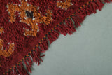 Bold Red Moroccan Rug - Handwoven Berber Carpet with Geometric Pattern 2.7 X 5.6 Feet