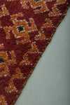 Bold Red Moroccan Rug - Handwoven Berber Carpet with Geometric Pattern 2.7 X 5.6 Feet