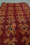 Bold Red Moroccan Rug - Handwoven Berber Carpet with Geometric Pattern 2.7 X 5.6 Feet