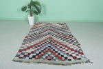 Vibrant Moroccan Berber Rug - Multi-Color Checkered Design 4.3 X 7.4 Feet