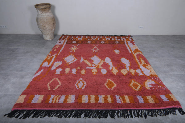 Custom red rug with berber patterns