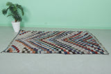 Vibrant Moroccan Berber Rug - Multi-Color Checkered Design 4.3 X 7.4 Feet