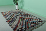 Vibrant Moroccan Berber Rug - Multi-Color Checkered Design 4.3 X 7.4 Feet