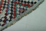 Vibrant Moroccan Berber Rug - Multi-Color Checkered Design 4.3 X 7.4 Feet