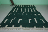 Unique Moroccan Wool Rug - Modern Green Stripe Design | 8.7 x 11.6 ft