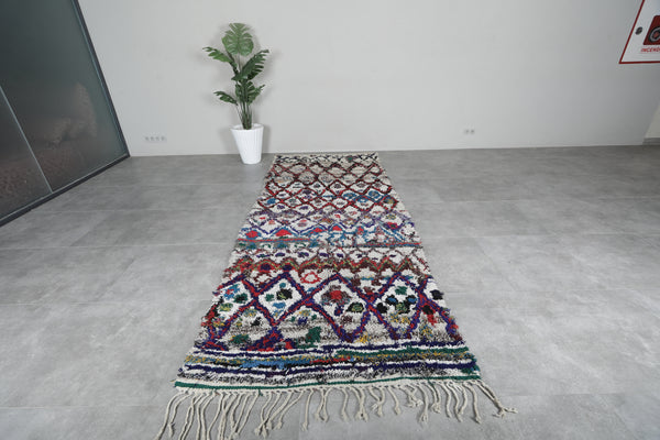 Handmade Boucherouite Rug 4.3 x 10.8 FT