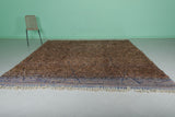 Handwoven Moroccan Rug 9 X 10 Feet - Earthy Brown with Subtle Patterns