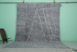 9.5 x 12.3 FT Large Moroccan Rug – Elegant Gray with Abstract Lines