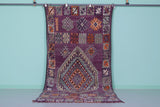 Vintage Moroccan Rug 4.9 x 10.9 Ft Handwoven Geometric Pattern | Boho Decor