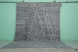 9.5 x 12.3 FT Large Moroccan Rug – Elegant Gray with Abstract Lines