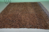 Handwoven Moroccan Rug 9 X 10 Feet - Earthy Brown with Subtle Patterns