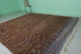 Handwoven Moroccan Rug 9 X 10 Feet - Earthy Brown with Subtle Patterns