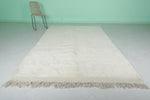 6.3 X 9.6 FT Moroccan Wool Rug - Minimalist Natural Ivory