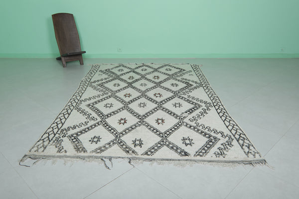 5.6 x 8.8 ft Moroccan rug – Berber diamond pattern | Handwoven elegance