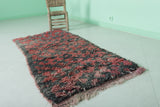 Bold Moroccan Berber Rug - 2.5 x 5.7 ft | Handwoven Red and Gray Shaggy Carpet