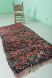 Bold Moroccan Berber Rug - 2.5 x 5.7 ft | Handwoven Red and Gray Shaggy Carpet