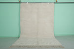 6.3 X 9.6 FT Moroccan Wool Rug - Minimalist Natural Ivory