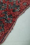 Bold Moroccan Berber Rug - 2.5 x 5.7 ft | Handwoven Red and Gray Shaggy Carpet