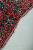 Bold Moroccan Berber Rug - 2.5 x 5.7 ft | Handwoven Red and Gray Shaggy Carpet