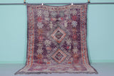 Vintage Moroccan Rug 6.3 x 10.2 Ft Handwoven Floral Pattern | Boho Home Decor