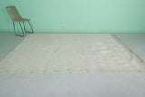 6.3 X 9.6 FT Moroccan Wool Rug - Minimalist Natural Ivory