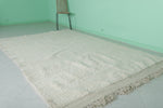 6.3 X 9.6 FT Moroccan Wool Rug - Minimalist Natural Ivory