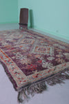 Vintage Moroccan Rug 6.3 x 10.2 Ft Handwoven Floral Pattern | Boho Home Decor