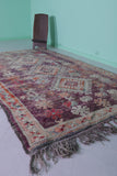 Vintage Moroccan Rug 6.3 x 10.2 Ft Handwoven Floral Pattern | Boho Home Decor