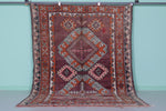 Vintage Moroccan Rug 6 x 8.4 Ft Handwoven Tribal Design | Boho Home Decor