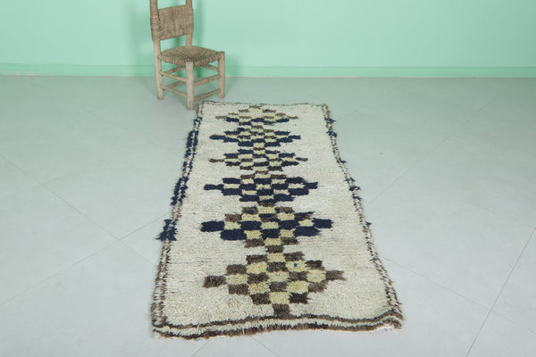 Moroccan berber rug – 2.5 x 5.9 ft | Handmade geometric wool carpet