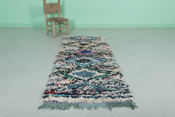 Vintage handmade berber rug – Geometric pattern 2.4 x 5.8 FT | Moroccan decor