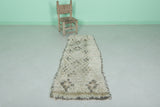 Neutral Moroccan Berber Rug 2 X 5.3 Feet - Subtle Checkerboard Pattern