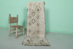 Neutral Moroccan Berber Rug 2 X 5.3 Feet - Subtle Checkerboard Pattern