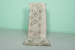 Neutral Moroccan Berber Rug 2 X 5.3 Feet - Subtle Checkerboard Pattern