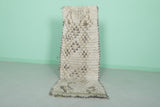 Neutral Moroccan Berber Rug 2 X 5.3 Feet - Subtle Checkerboard Pattern