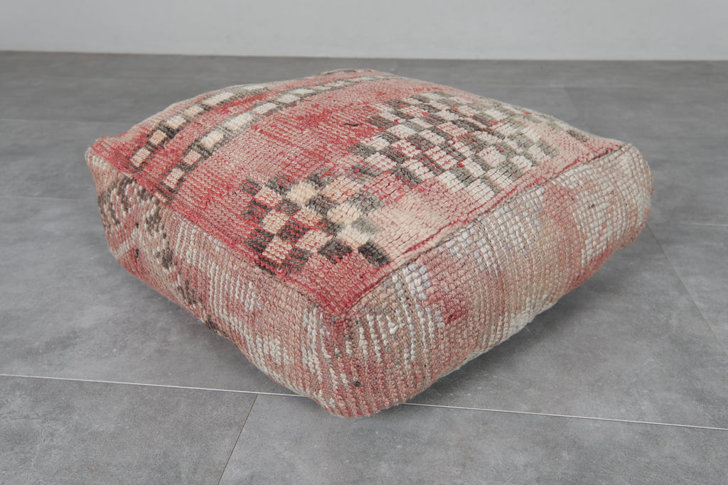 Vintage Moroccan pouf - Handwoven berber floor cushion