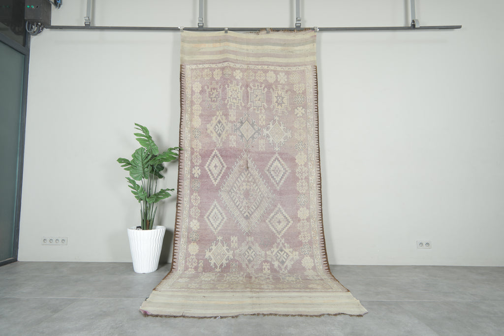 Geometric wool rug 5.3 ft x 12.2 ft - handmade