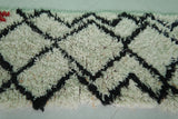 Small Moroccan Berber Rug - 2 x 5.2 ft | Black & White with Colorful Accents